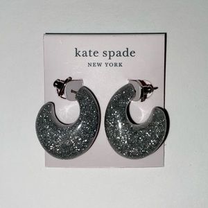 NWT Kate Spade Adore-Ables Sliver Glitter Huggies